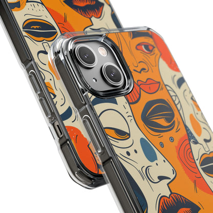 Gradient Face Mosaic iPhone 14 - Clear Impact Phone Case