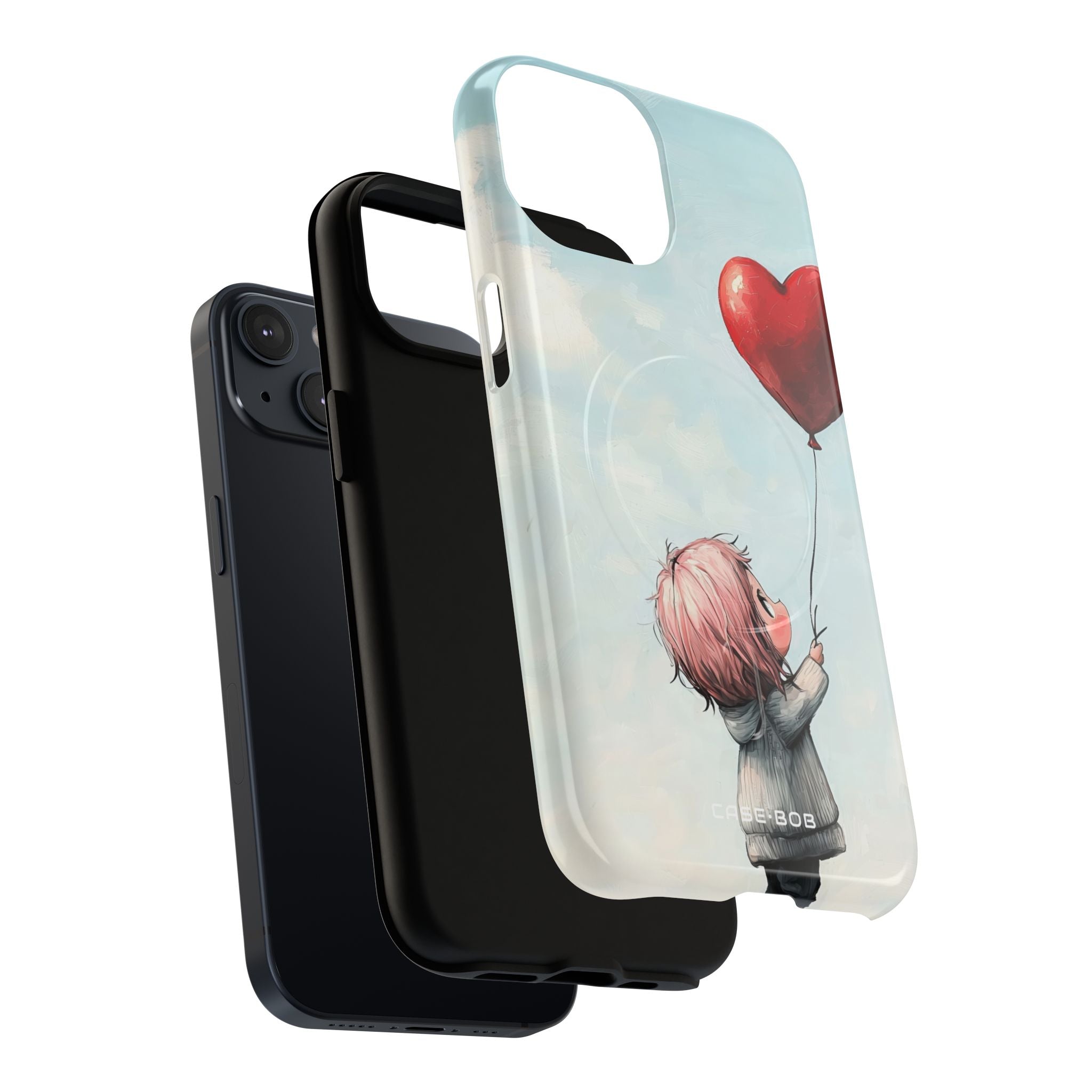 Heart Balloon Glow iPhone 14 Case - Tough+