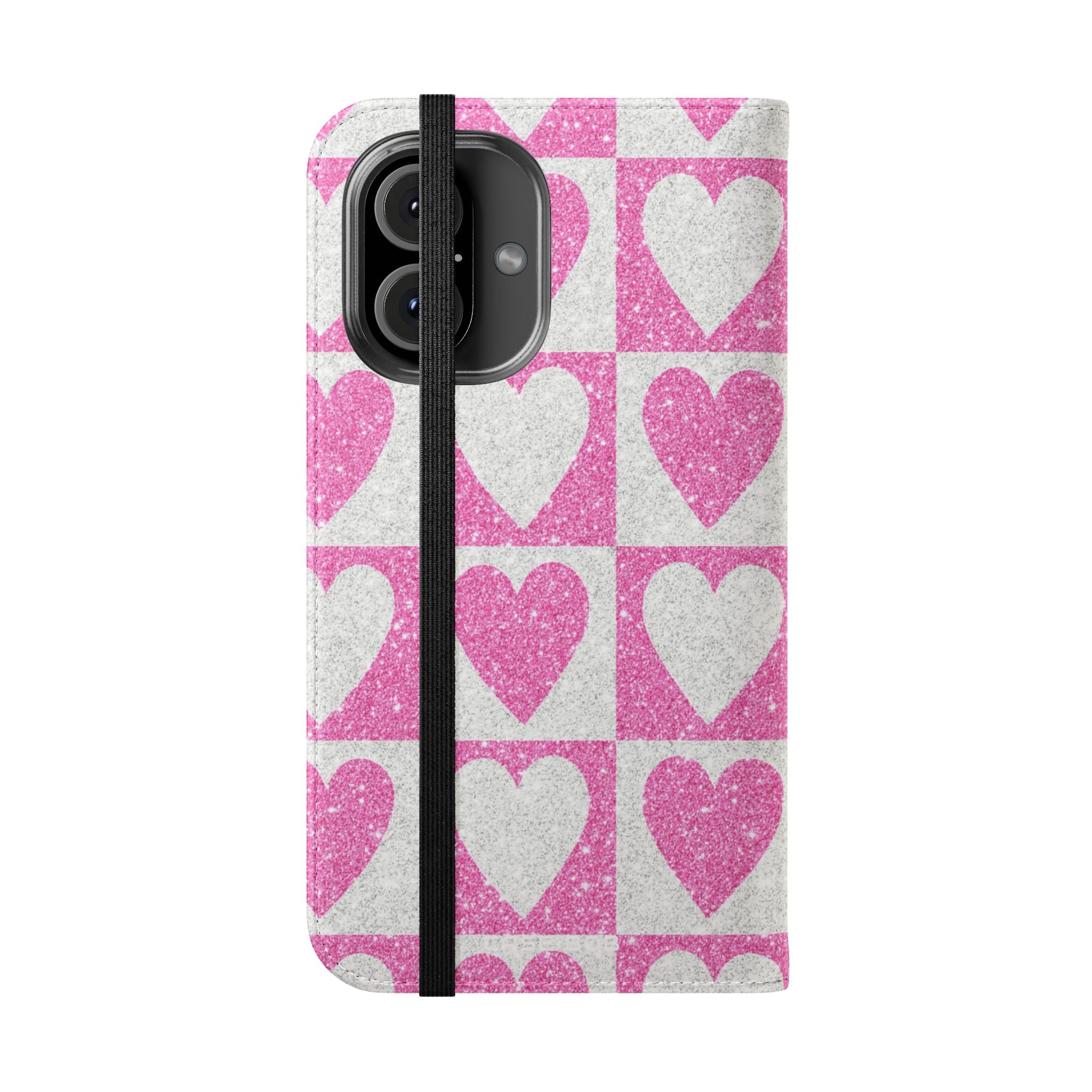 Glitter Heartgrid - iPhone 16  Case - Wallet