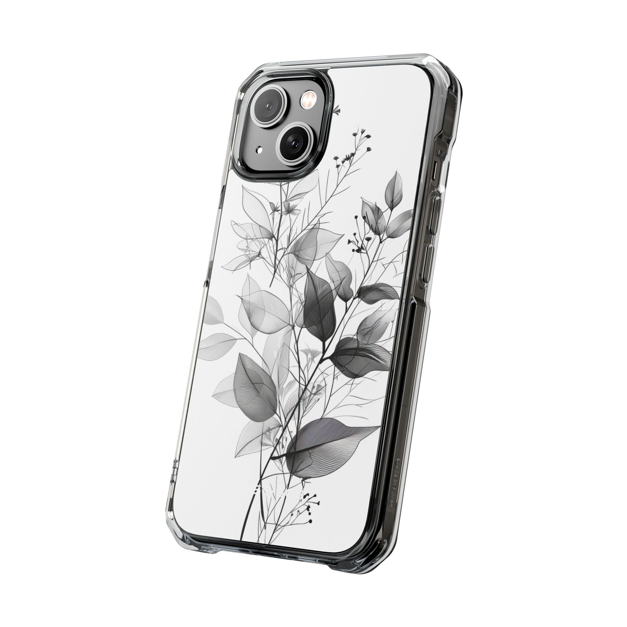 Veined Leaves Gray iPhone 14 Case - Impact