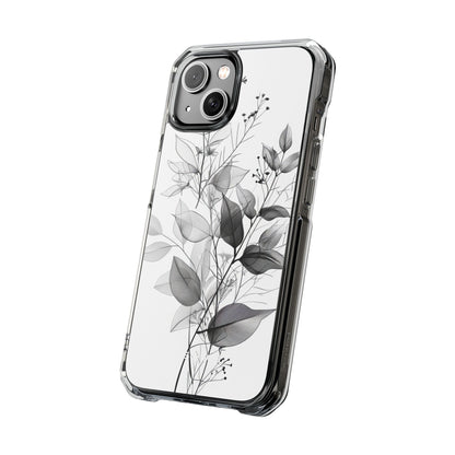 Veined Leaves Gray iPhone 14 Case - Impact