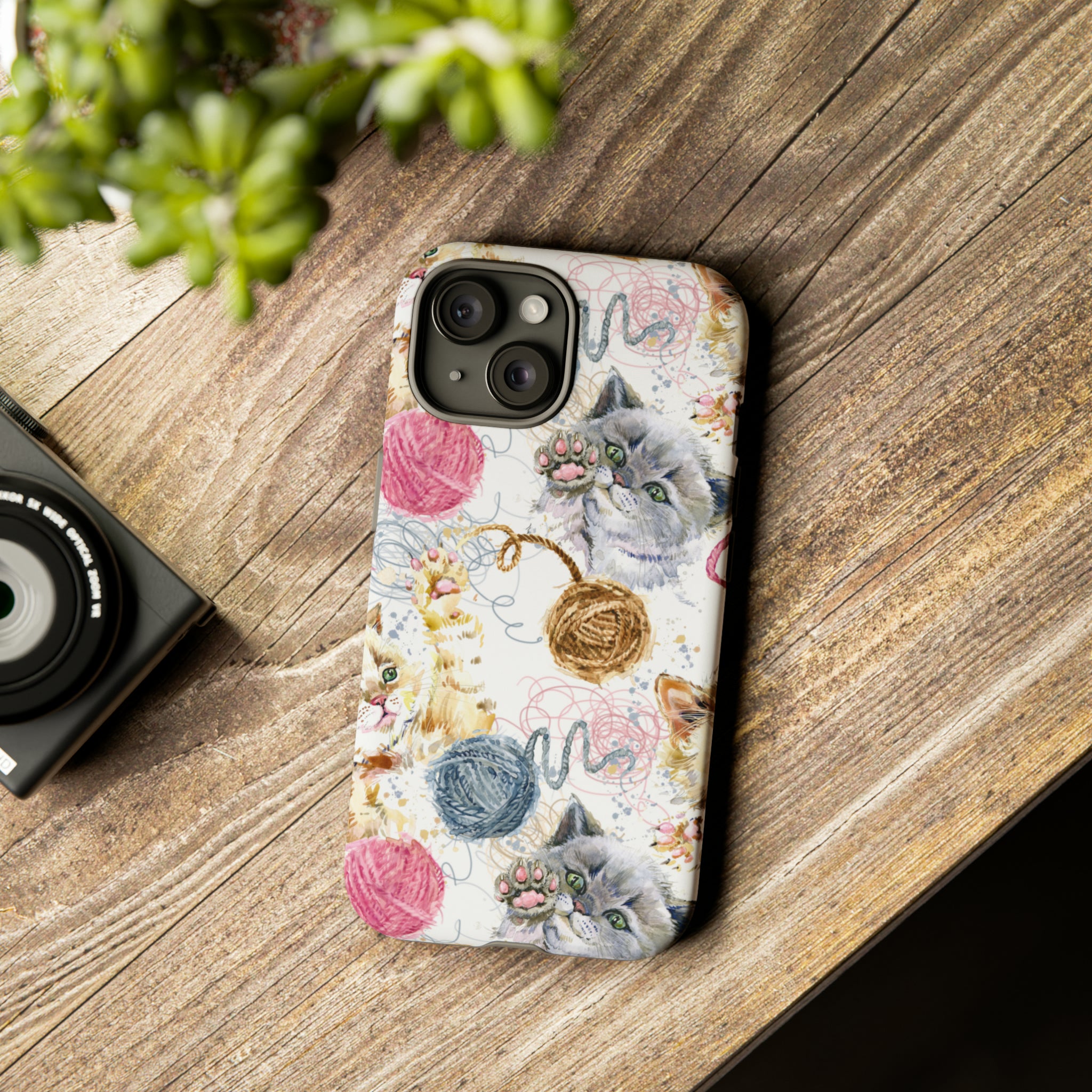 Cute Kitten Pattern - Protective Phone Case