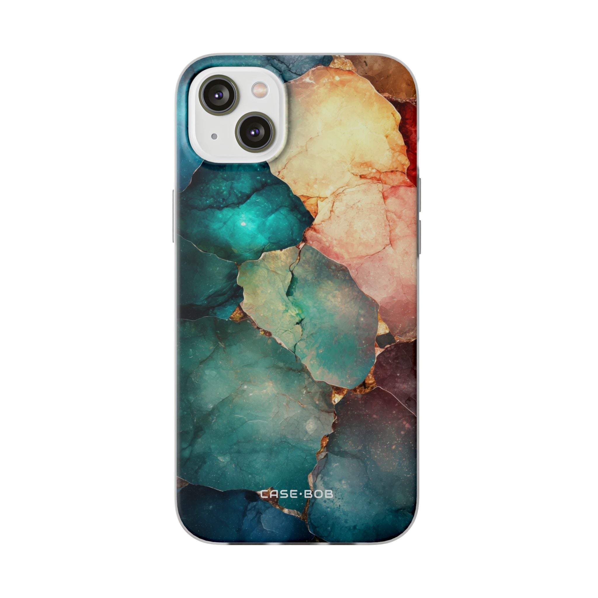 Teal Mosaic Veins iPhone 14 Plus Case - Soft
