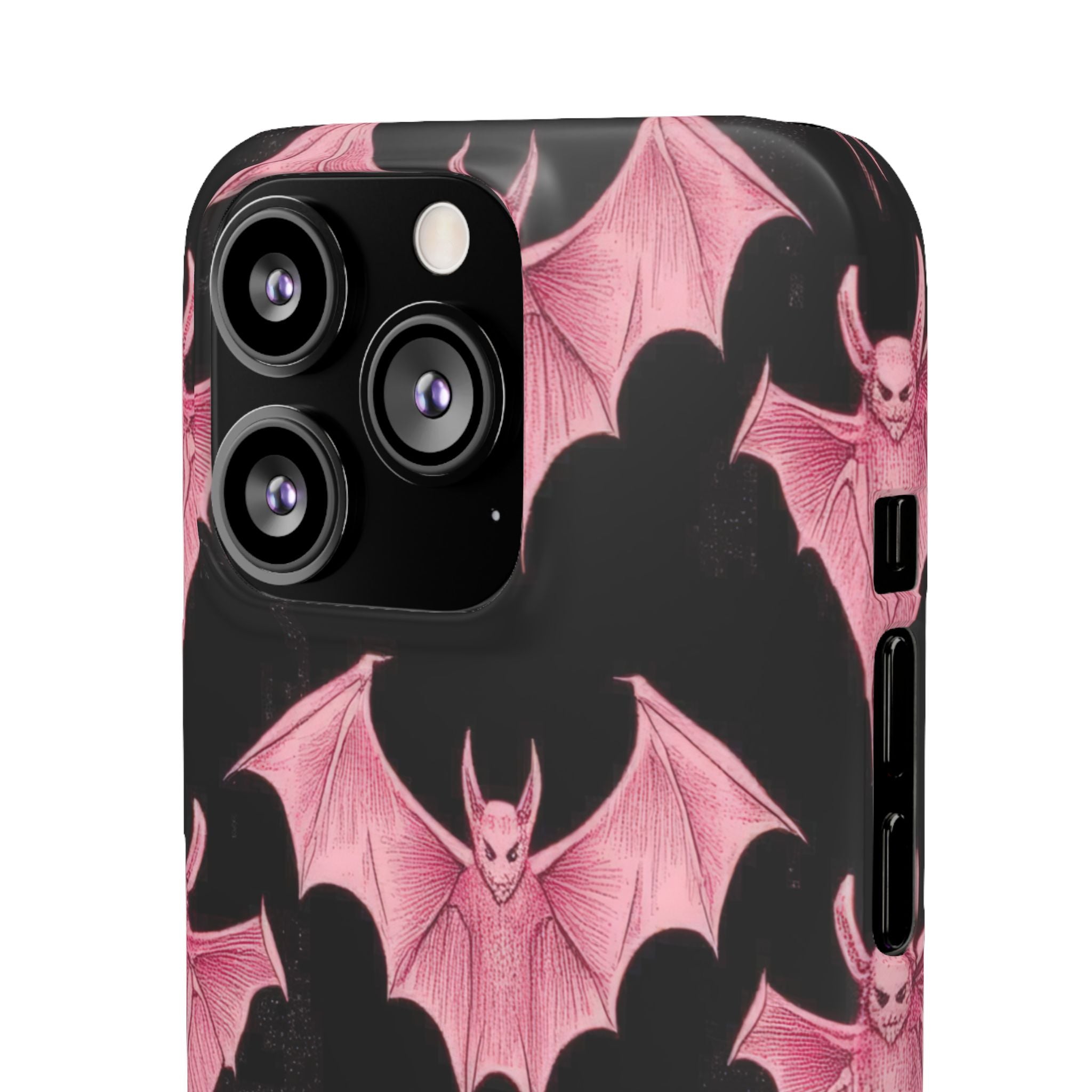 Gothic Pink Bats Aflame iPhone 13 - Slim Phone Case