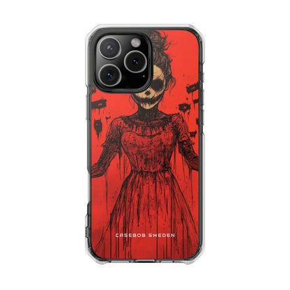 Haunting Scarlet Descent iPhone 16 - Clear Impact Phone Case