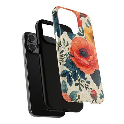 Vibrant Botanical Poppies - Tough + MagSafe® iPhone 15 Phone Case