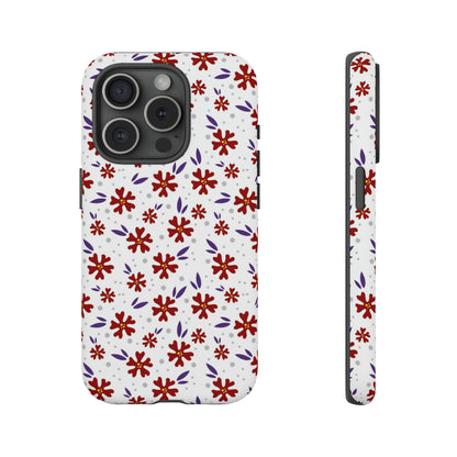 Red Flower Pattern - Protective Phone Case