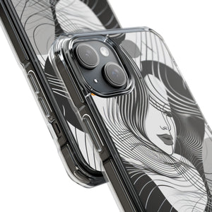 Fluid Noir Rhythm - Phone Case for iPhone (Clear Impact - Magnetic)