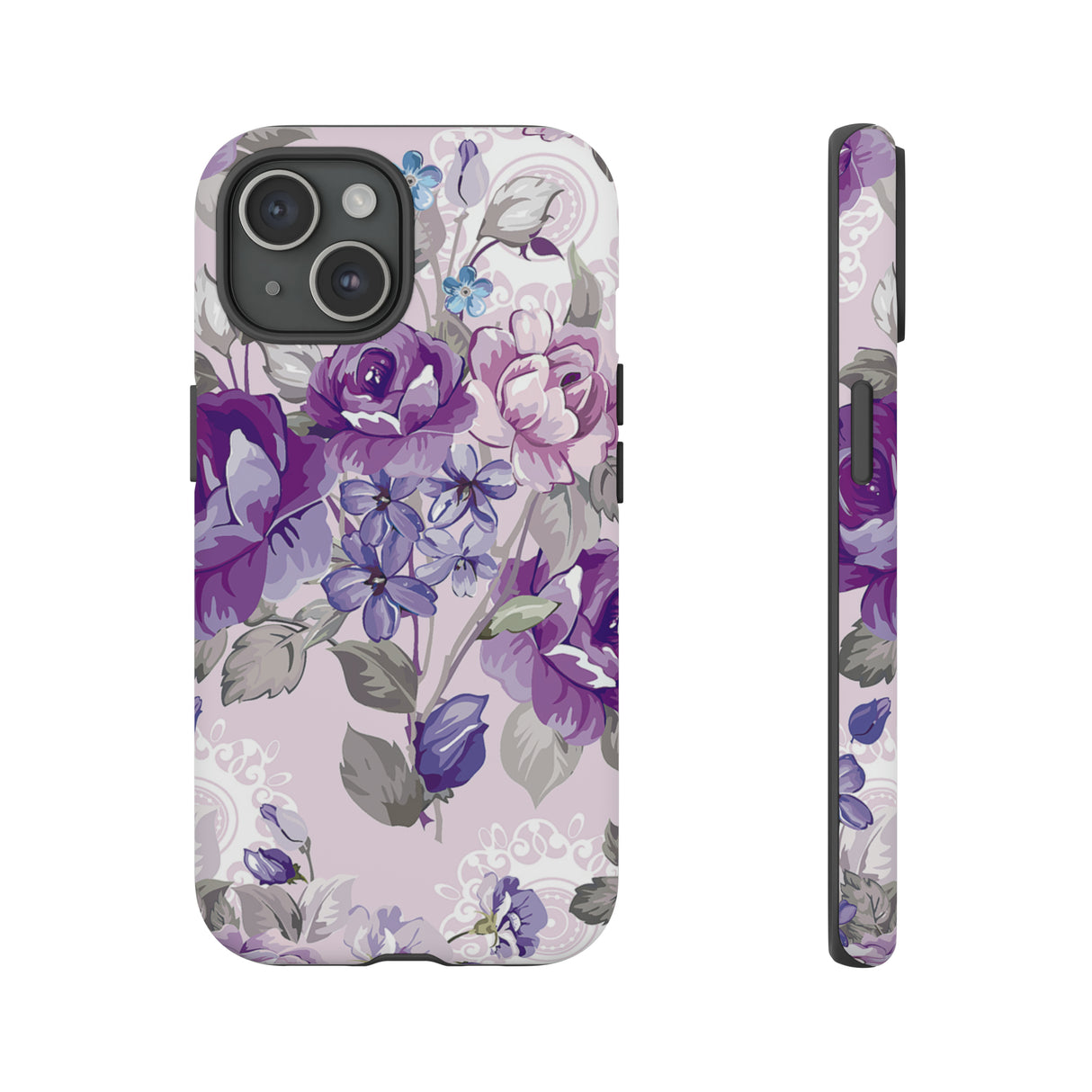 Beautiful vintage purple flower iPhone case - Protective Phone Case