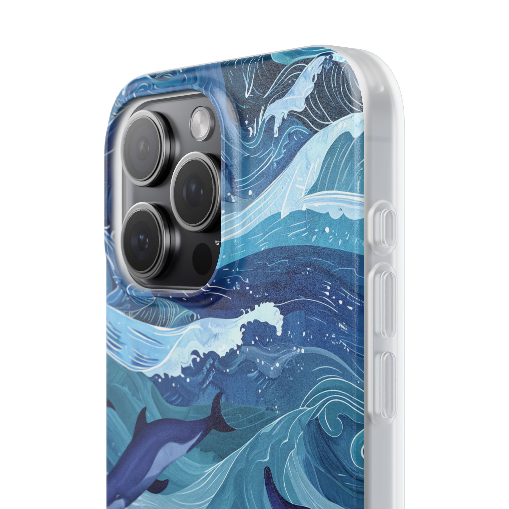 Dolphin Waves iPhone 15 Pro Max Case - Soft
