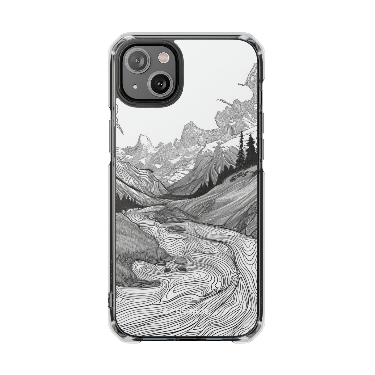 Monochrome Serenity - Phone Case for iPhone (Clear Impact - Magnetic)