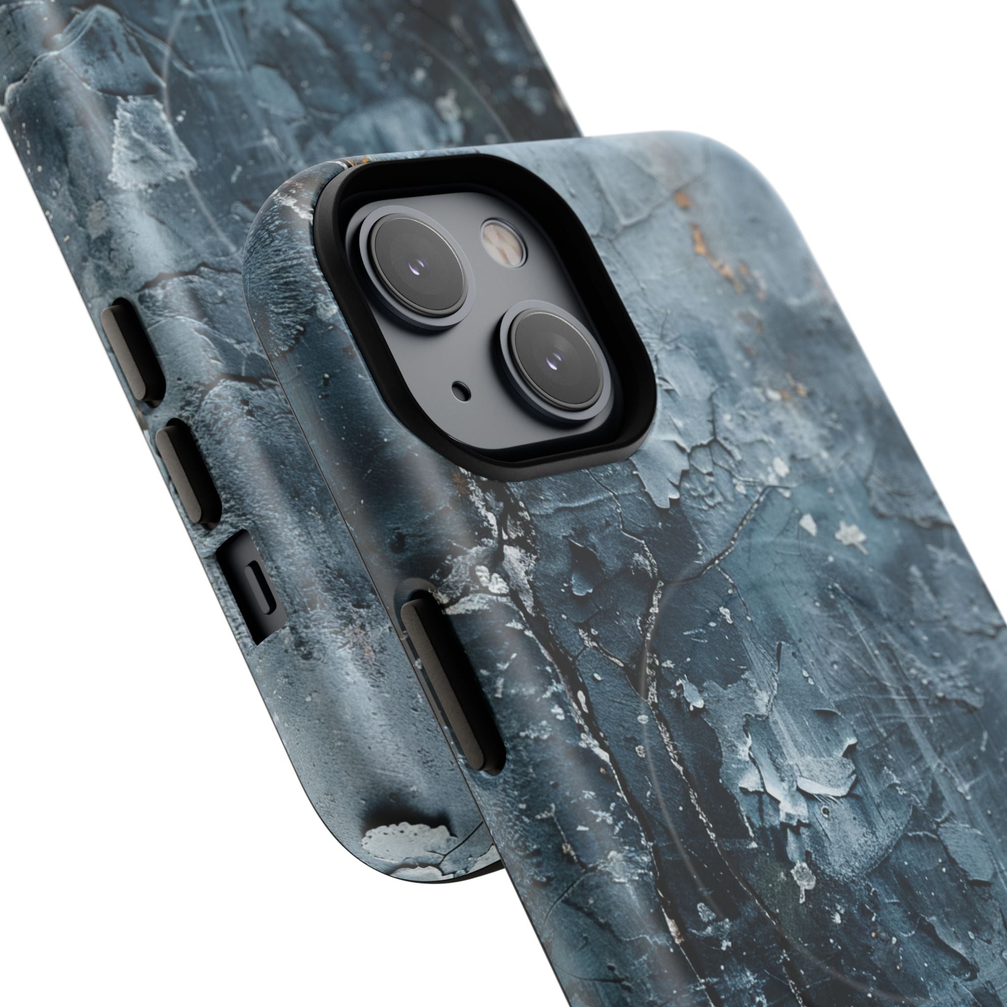 Weathered Blue Tapestry with Cracked Layers iPhone 14 | Tough+ Phone Case