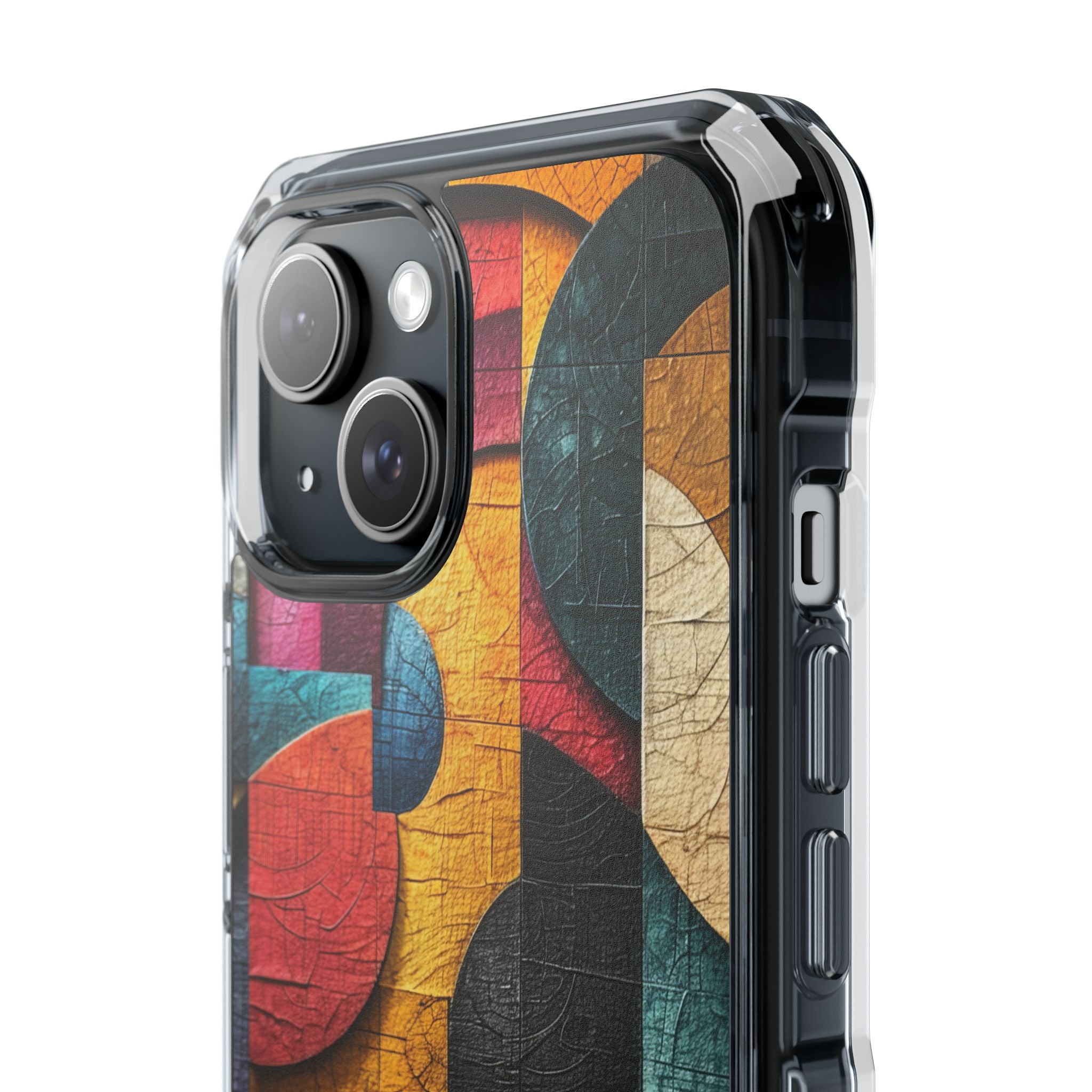 Vibrant Geometric Art - Clear Impact iPhone 15 Phone Case