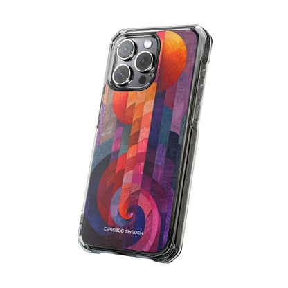 Purple Orange Abstract - Clear Impact iPhone 15 Phone Case