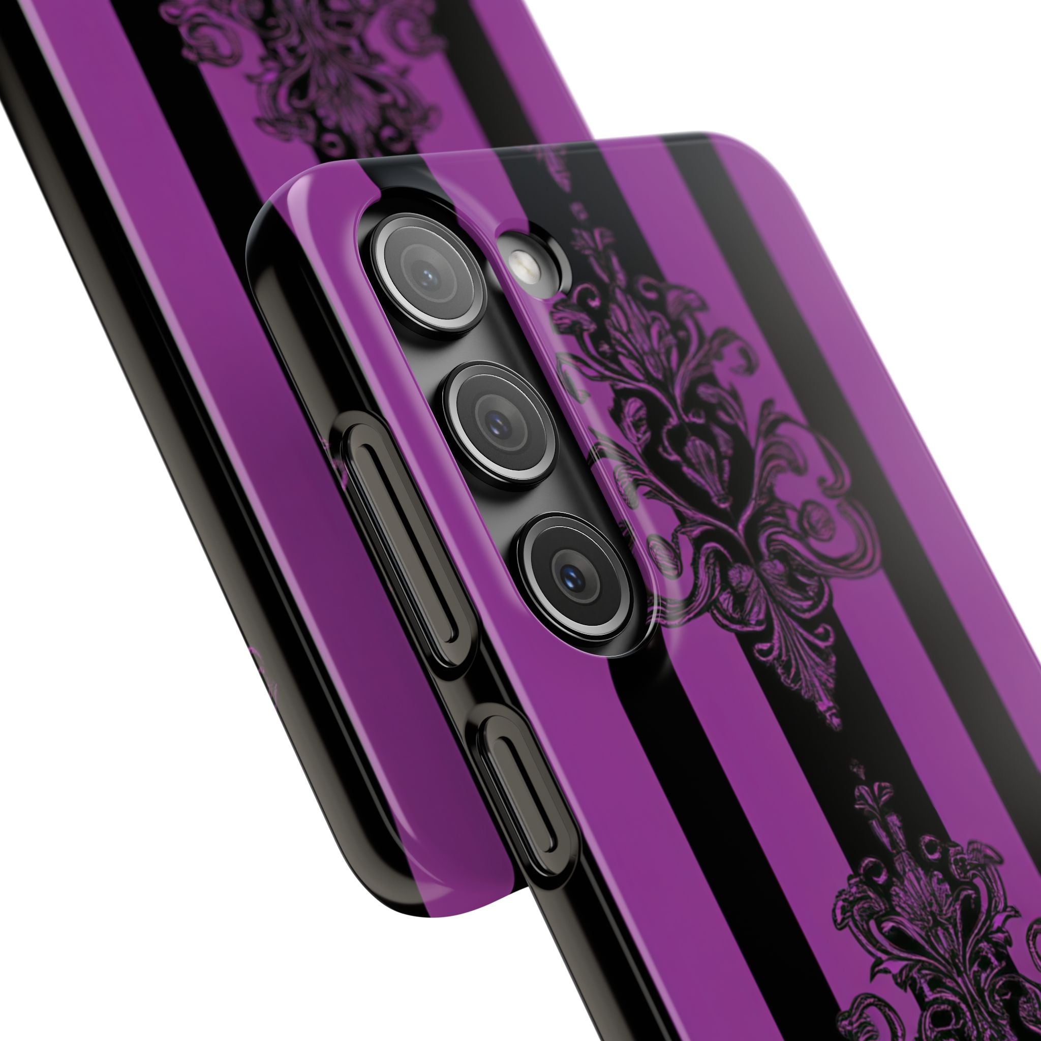 Gothic Elegance with Vertical Stripes and Ornamental Motifs Samsung S23 - Slim Phone Case