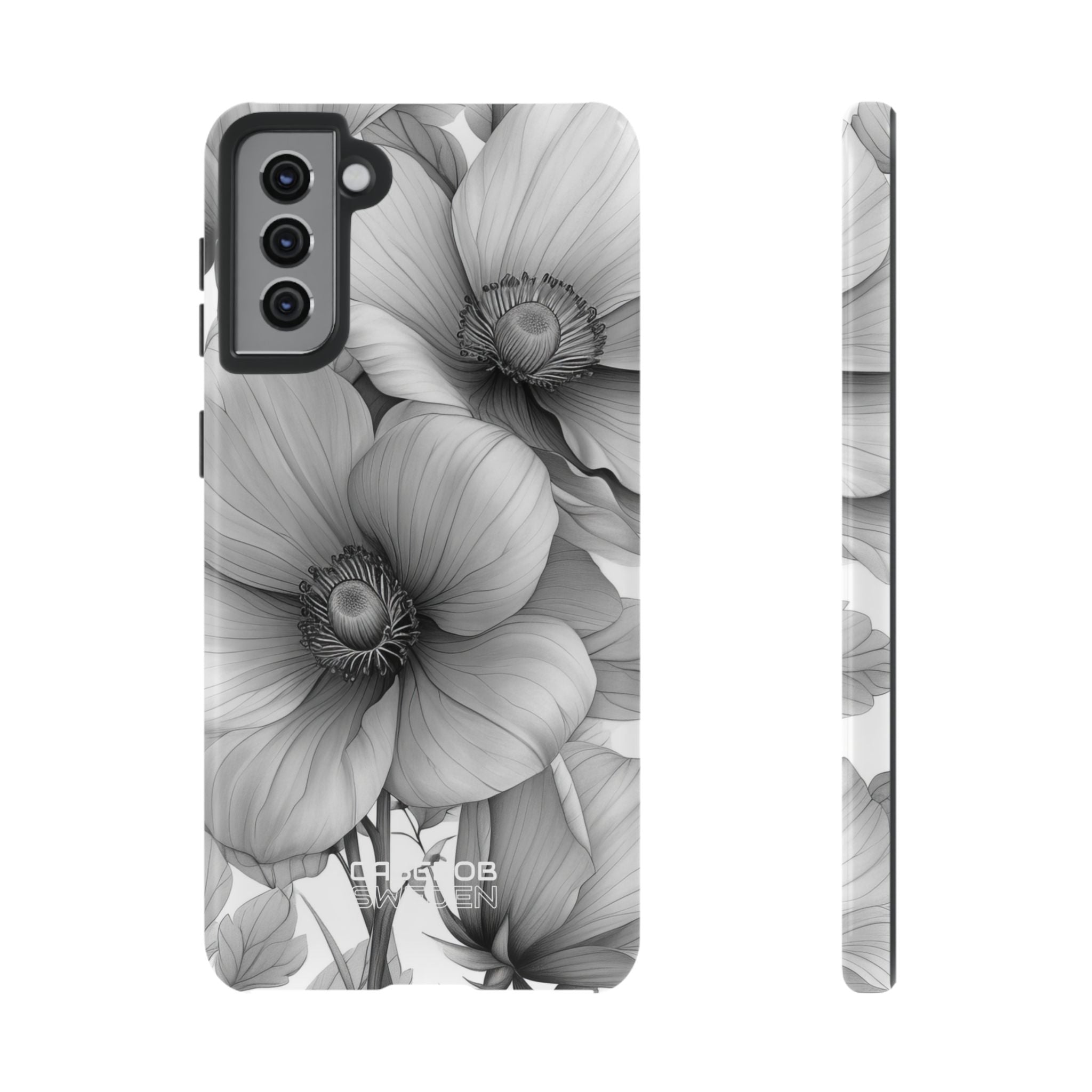 Grayscale Floral Harmony  Samsung S21 - Tough