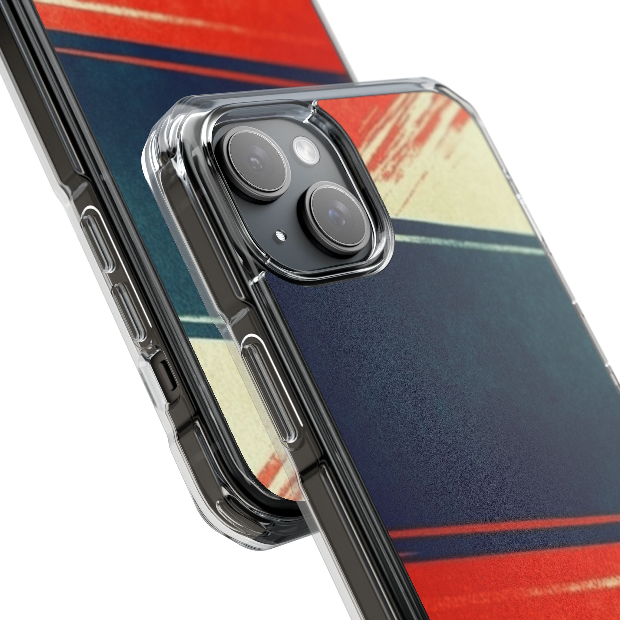 Blue Diagonal Motion iPhone 15 Plus Case - Impact