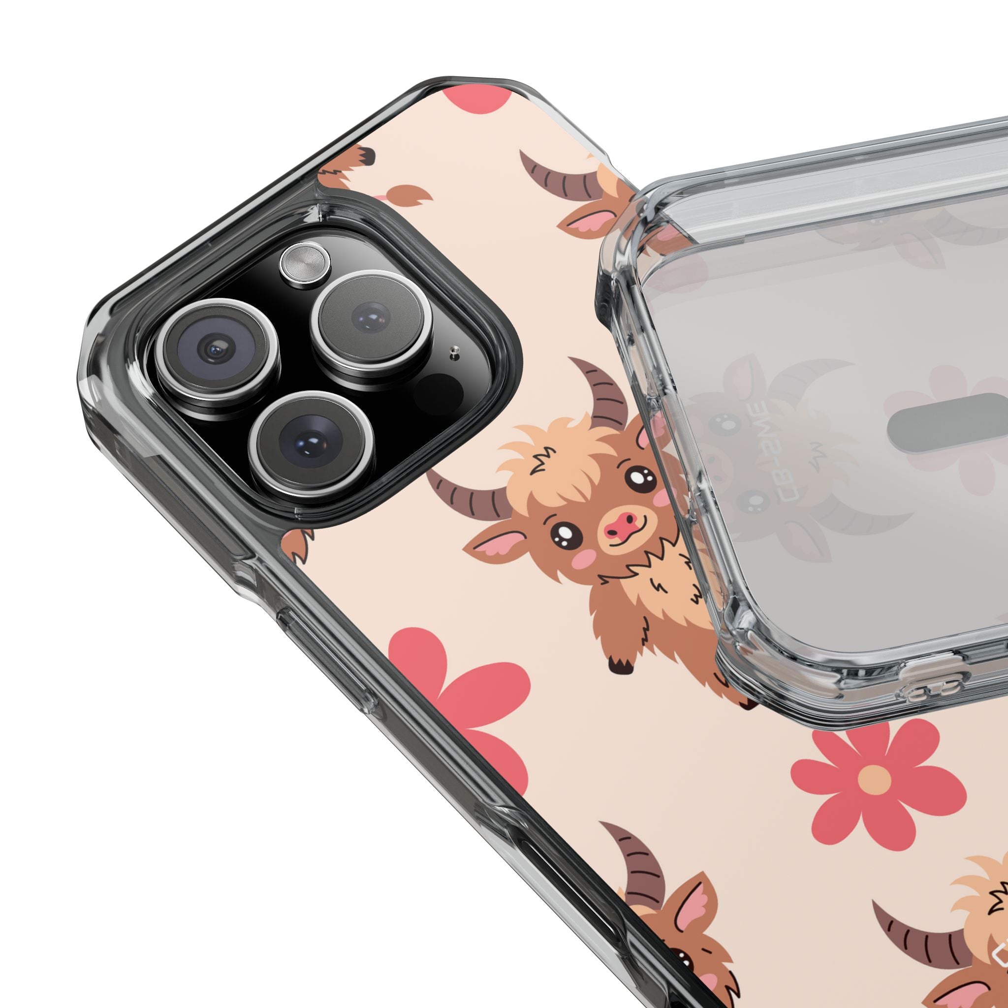 Cute Cattle & Flowers iPhone Case - Impact