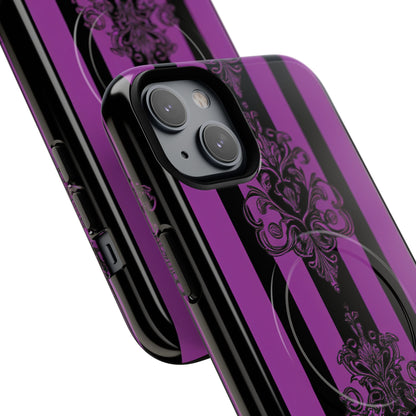 Damask Elegance Purple iPhone 14 Plus Case - Tough+