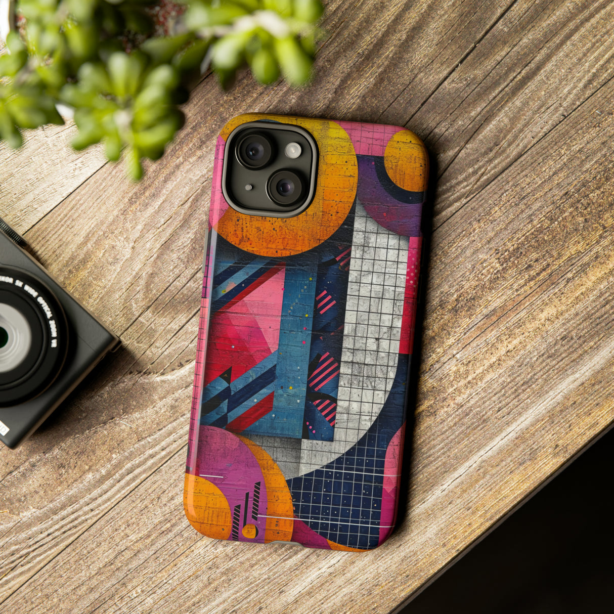 Lively Neon Geometry - Protective Phone Case