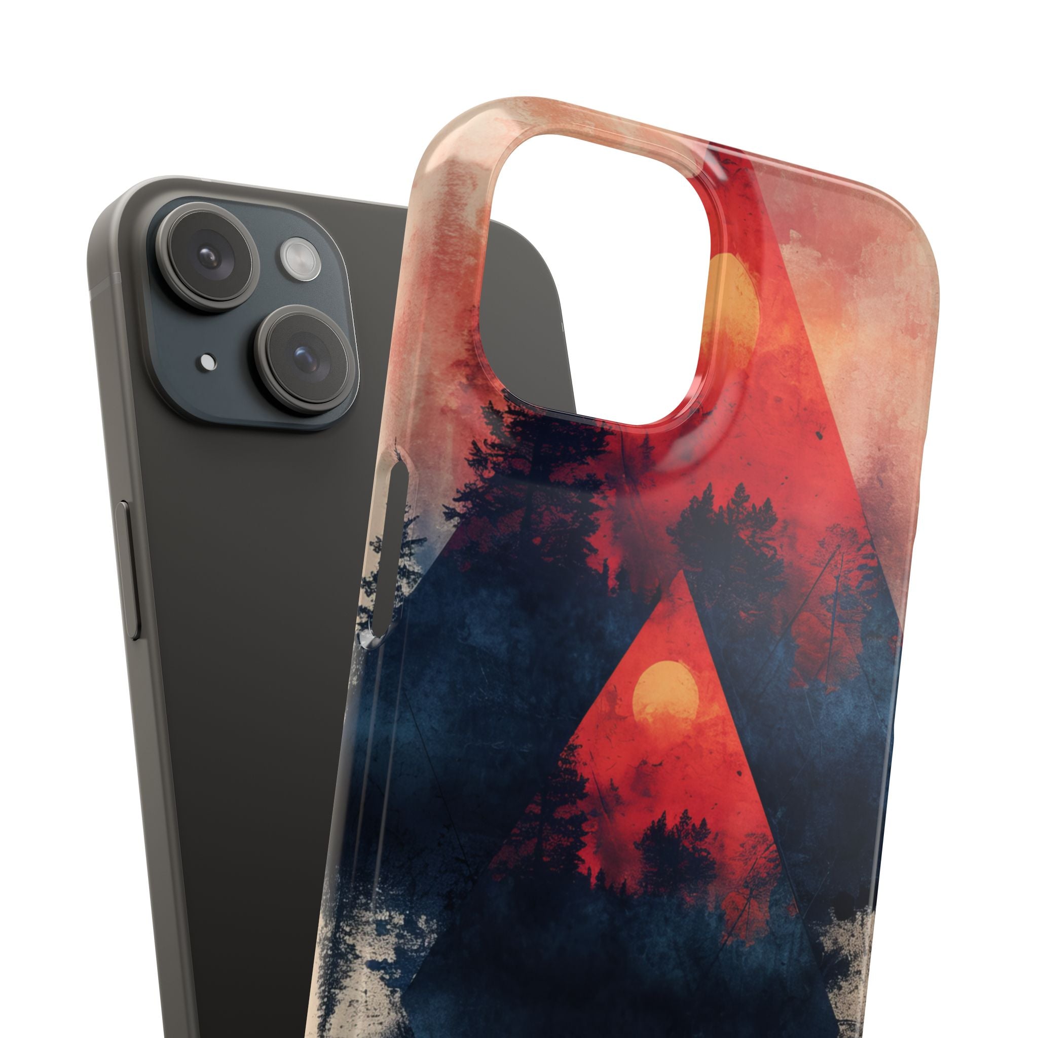 Red Sky Serenity - Slim iPhone 15 Phone Case