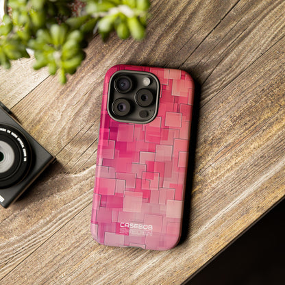 Layered Pink Geometry iPhone 15 - Tough
