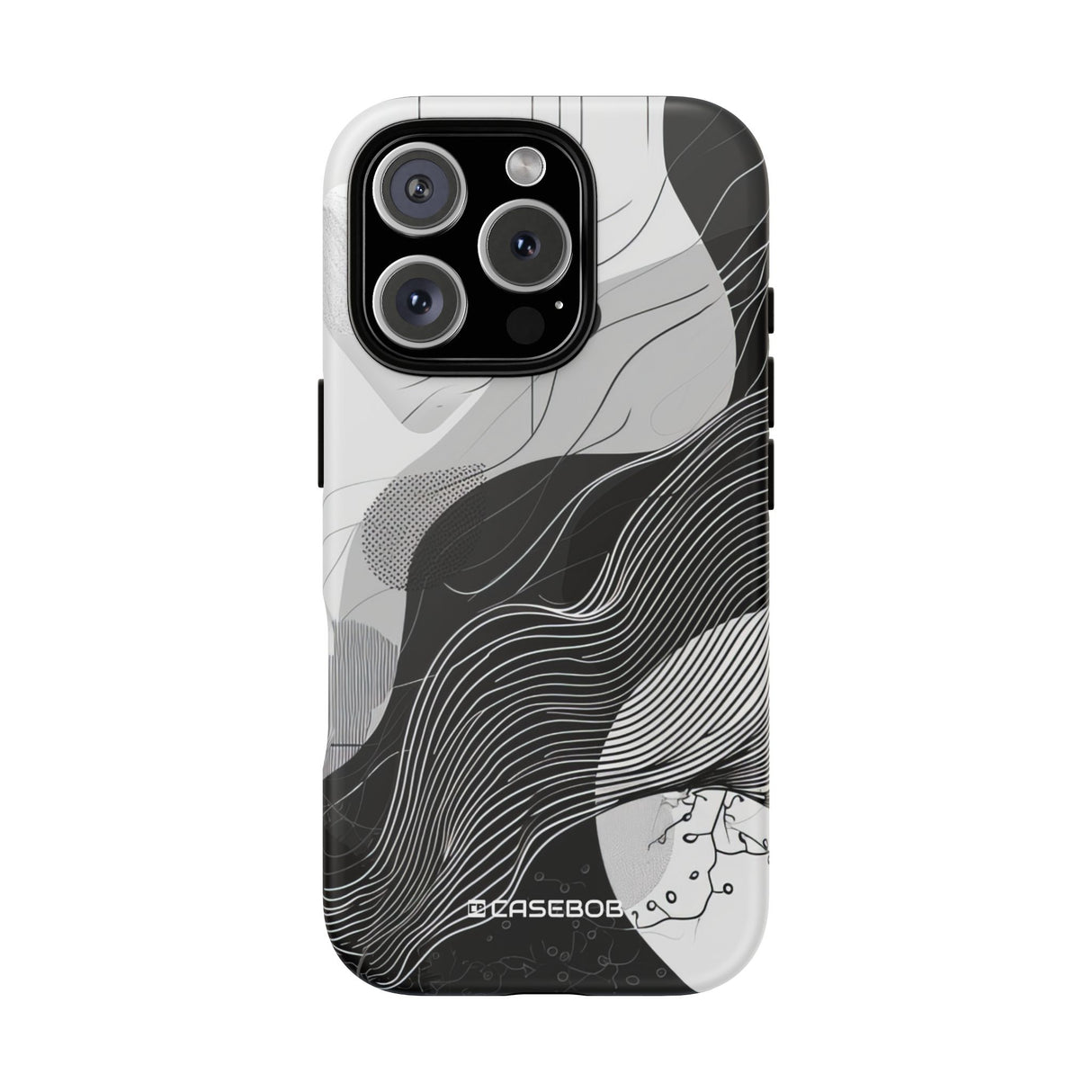 Monochrome Fluidity: Abstract Harmony - for iPhone 16