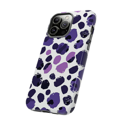 Purple Dots Abstract Minimal Case - Protective Phone Case