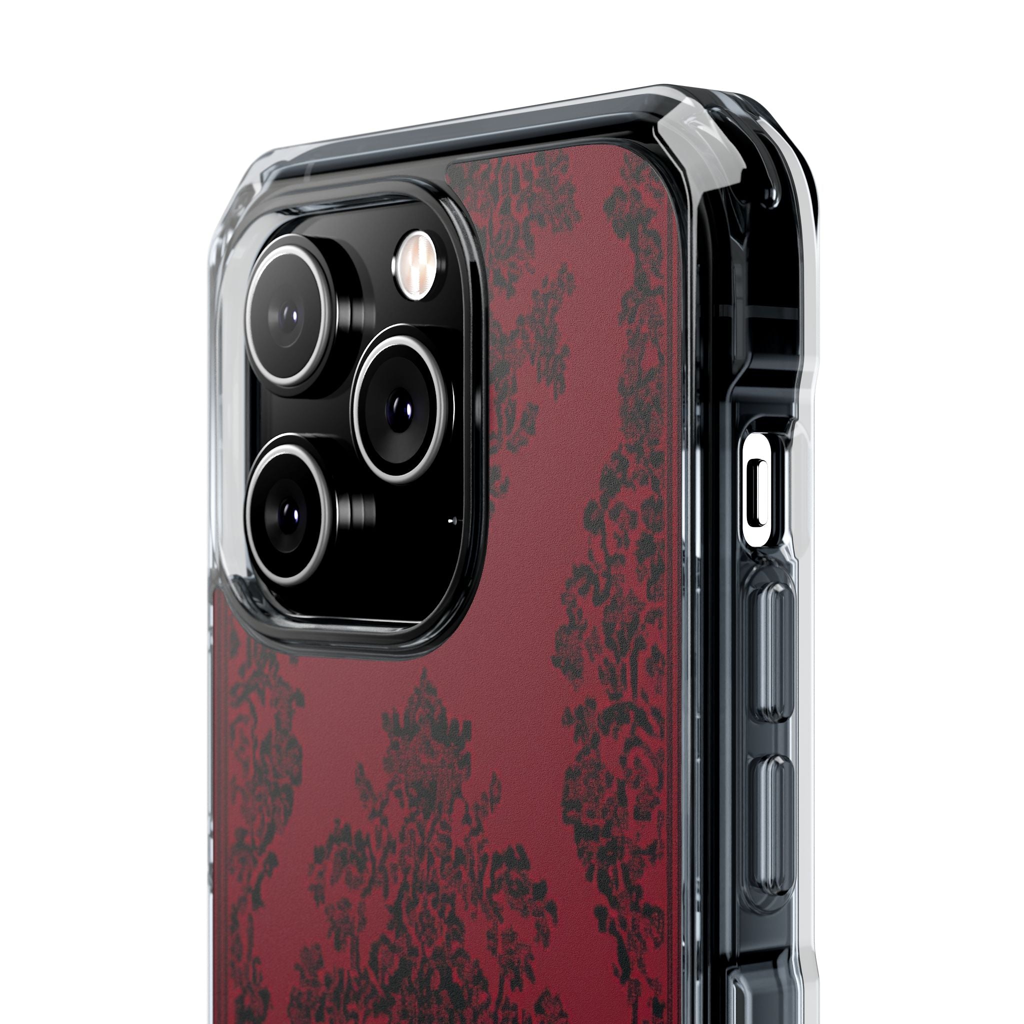 Gothic Crimson Elegance iPhone 14 - Clear Impact Phone Case