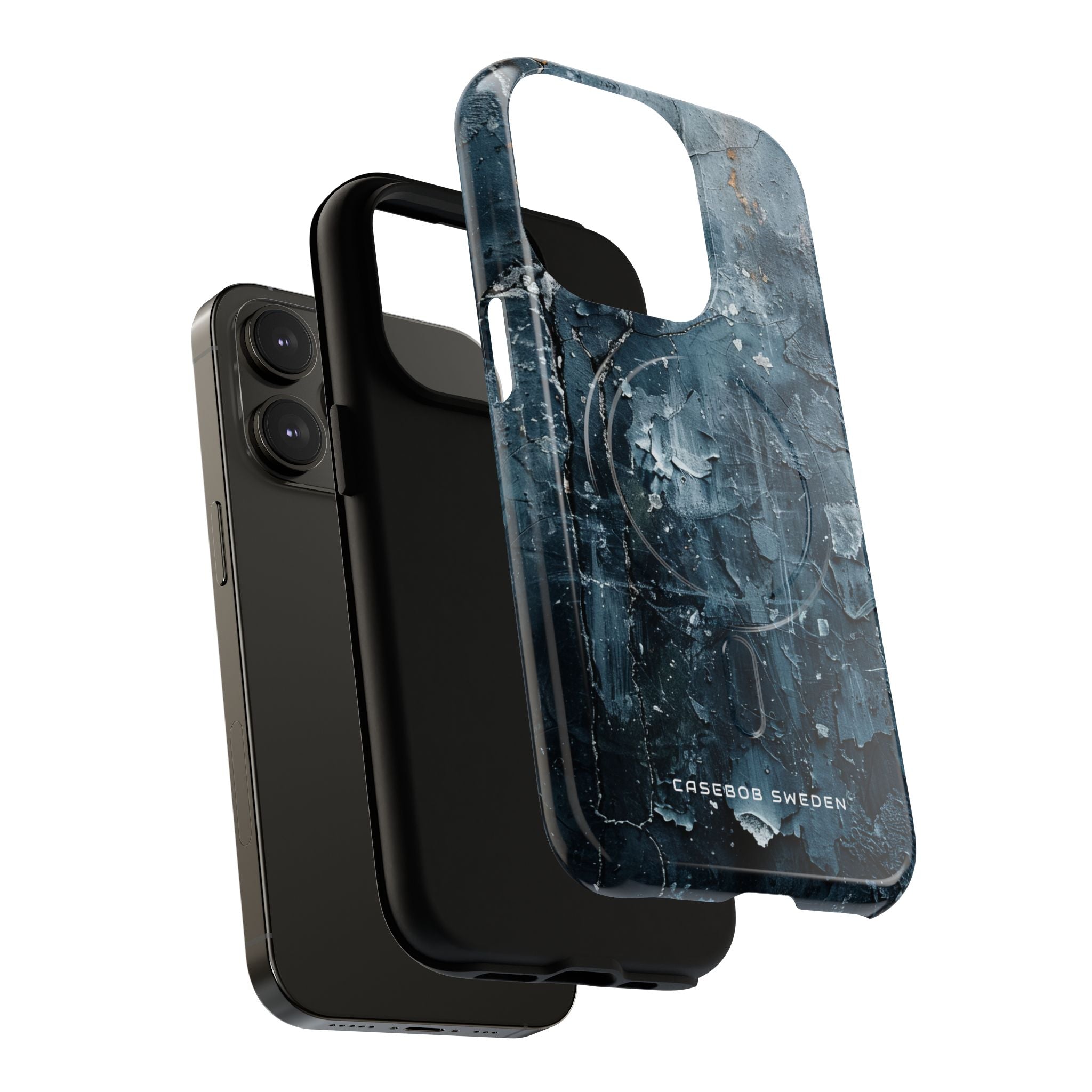 Weathered Blue Tapestry with Cracked Layers iPhone 14 | Tough+ Phone Case