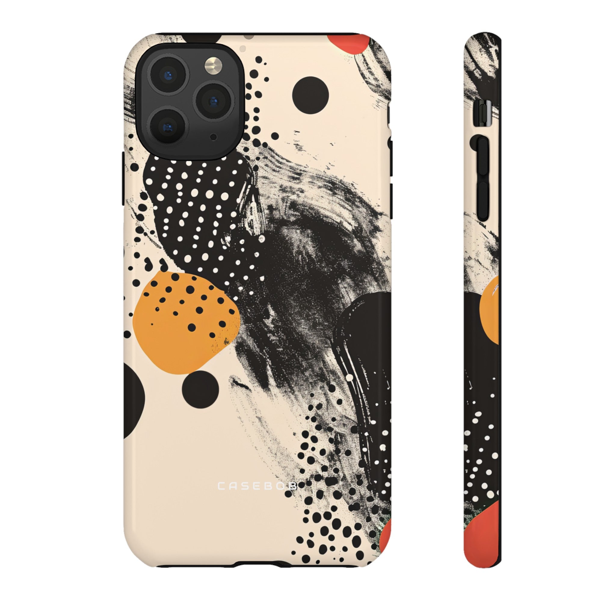 Black Dot Elegance - Protective Phone Case