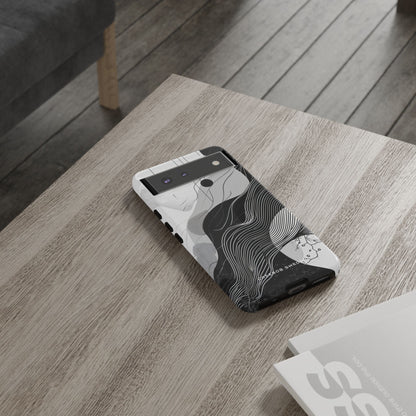 Fluid Rhythms: Monochrome Line Flow Google Pixel 6 - Tough Phone Case