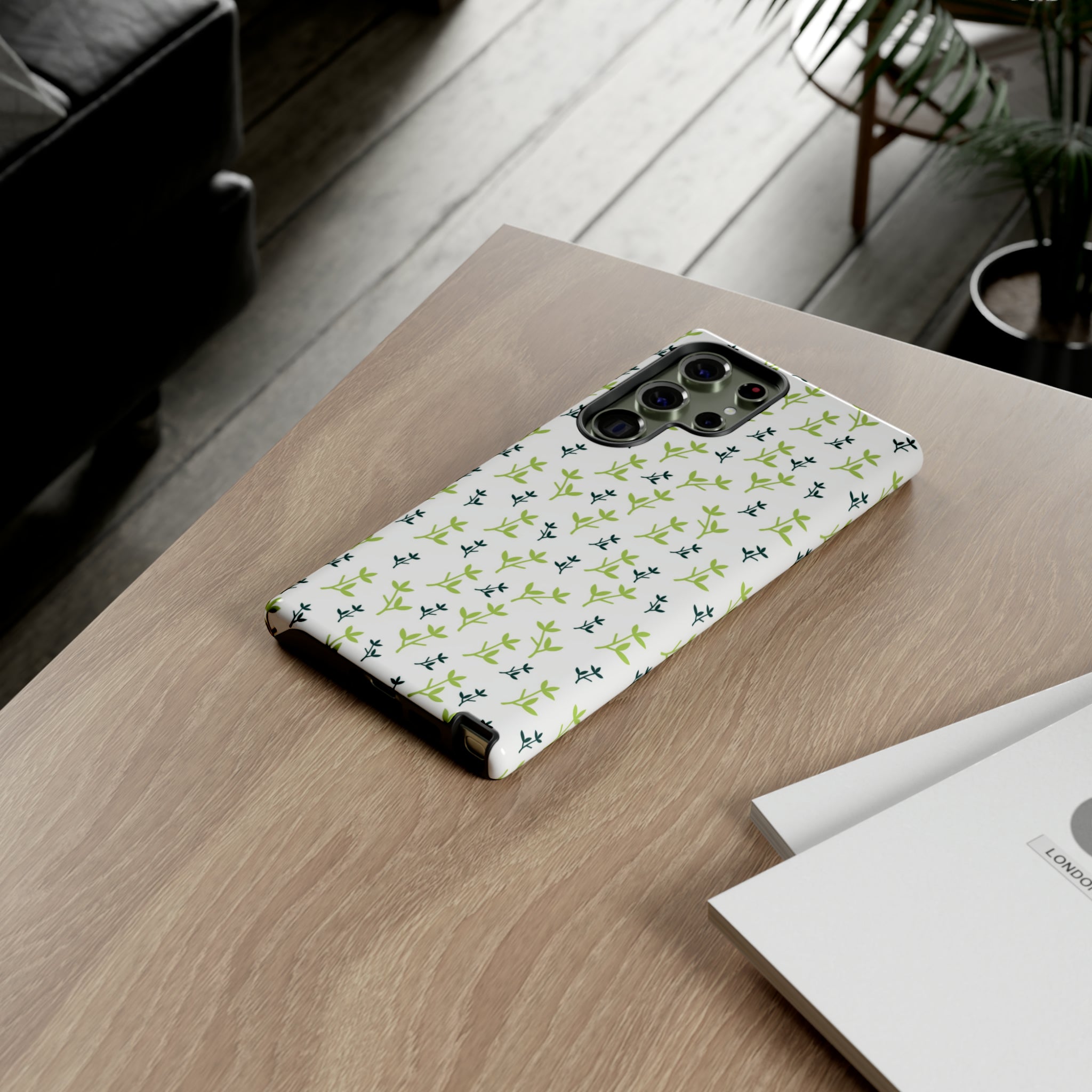 White Flower Pattern - Protective Phone Case