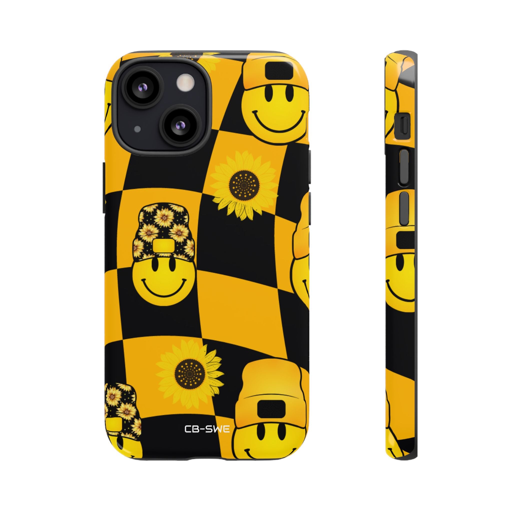 Joyful Checkered Smiles - iPhone Case