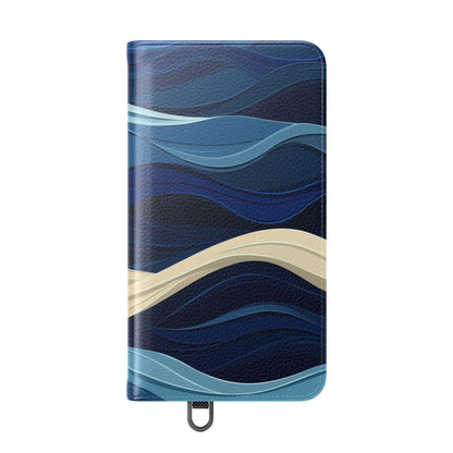 Blue Wave Flow - Samsung S24 Case - Wallet