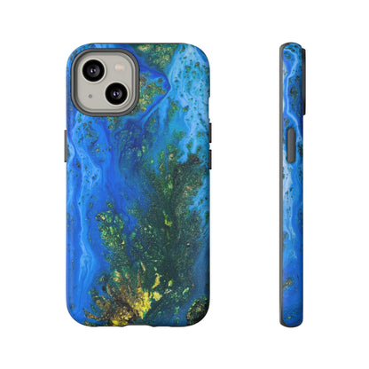 Blue Globe Ink Art iPhone Case (Protective) iPhone 14 Matte Phone Case