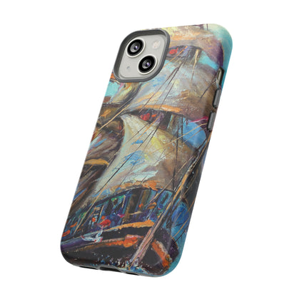 Oil painting - Sailboat - Protective Phone Case