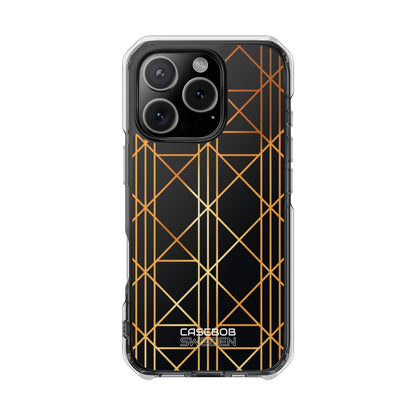 Golden Geometric Elegance iPhone 16 - Impact Clear+