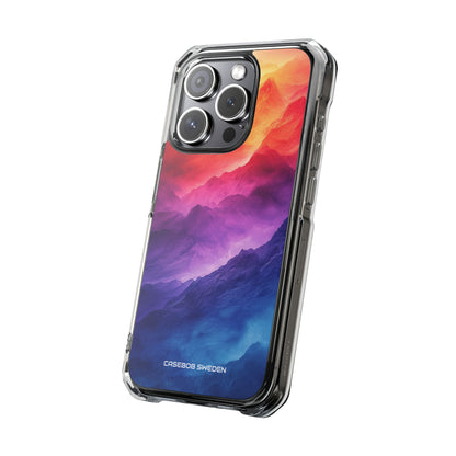 Purple Orange Mountains - Clear Impact iPhone 15 Phone Case