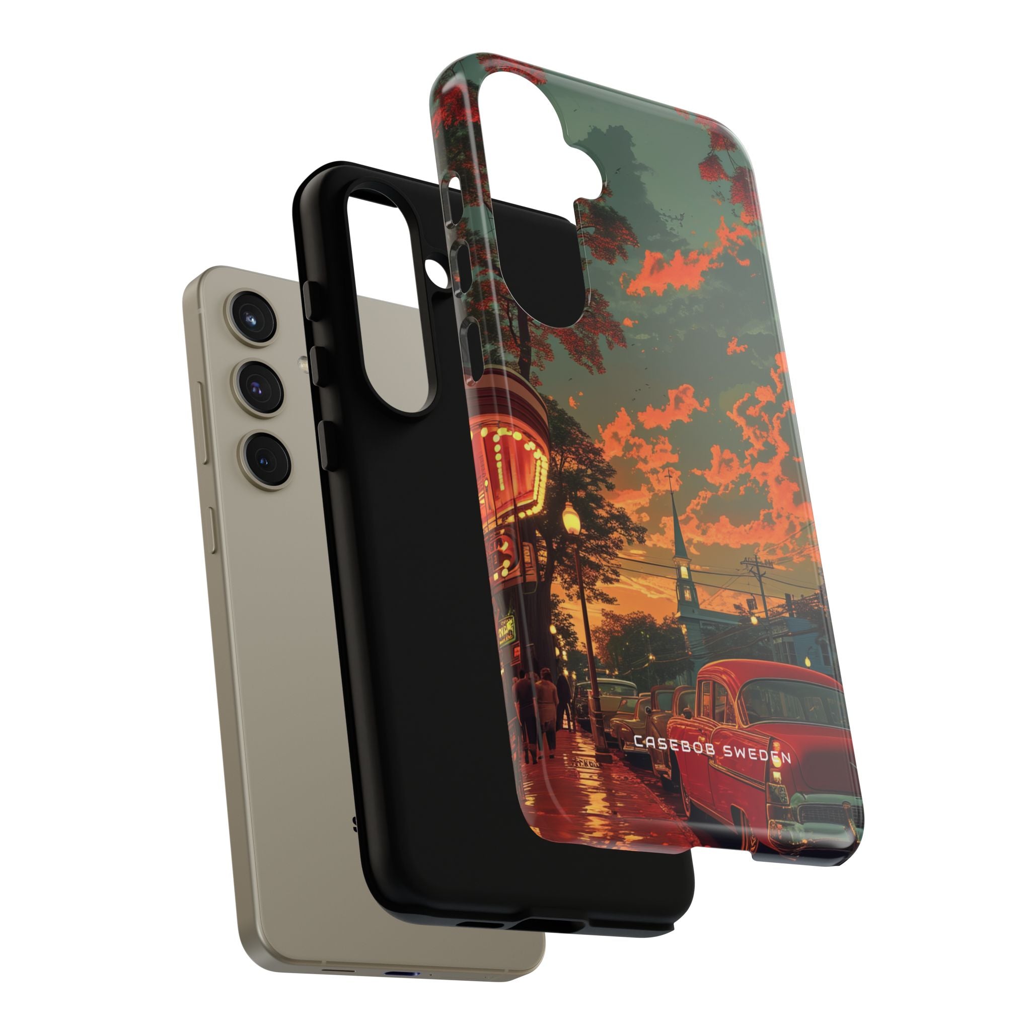 Mid-Century Nostalgia Streetscape Samsung S24 - Tough Phone Case