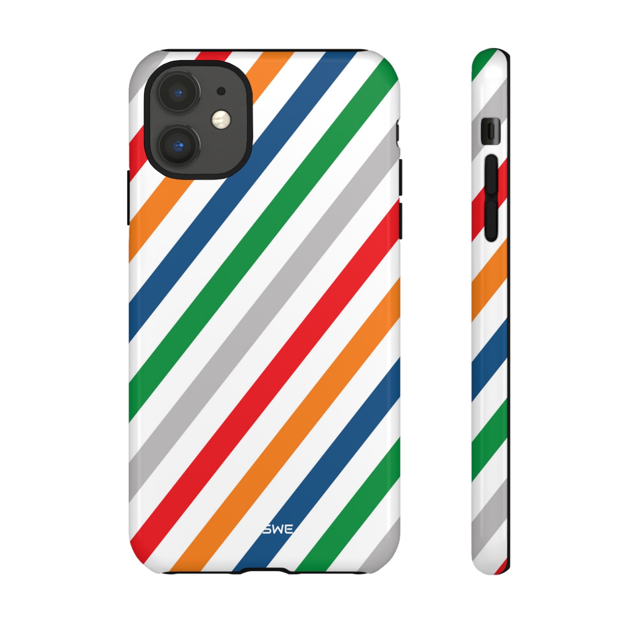 Vibrant Geometric Stripes - iPhone Case