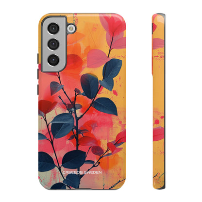 Yellow Botanical Splash - Tough Samsung S22 Phone Case