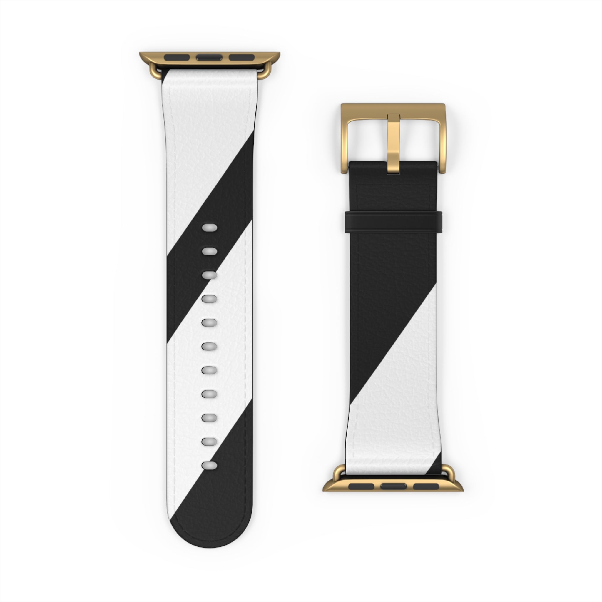Diagonal Stripes BlackWhite - Watch Band