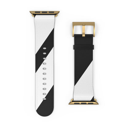 Diagonal Stripes BlackWhite - Watch Band