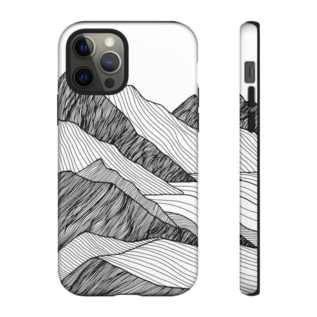 Abstract Mountain Line Art - Protective Phone Case