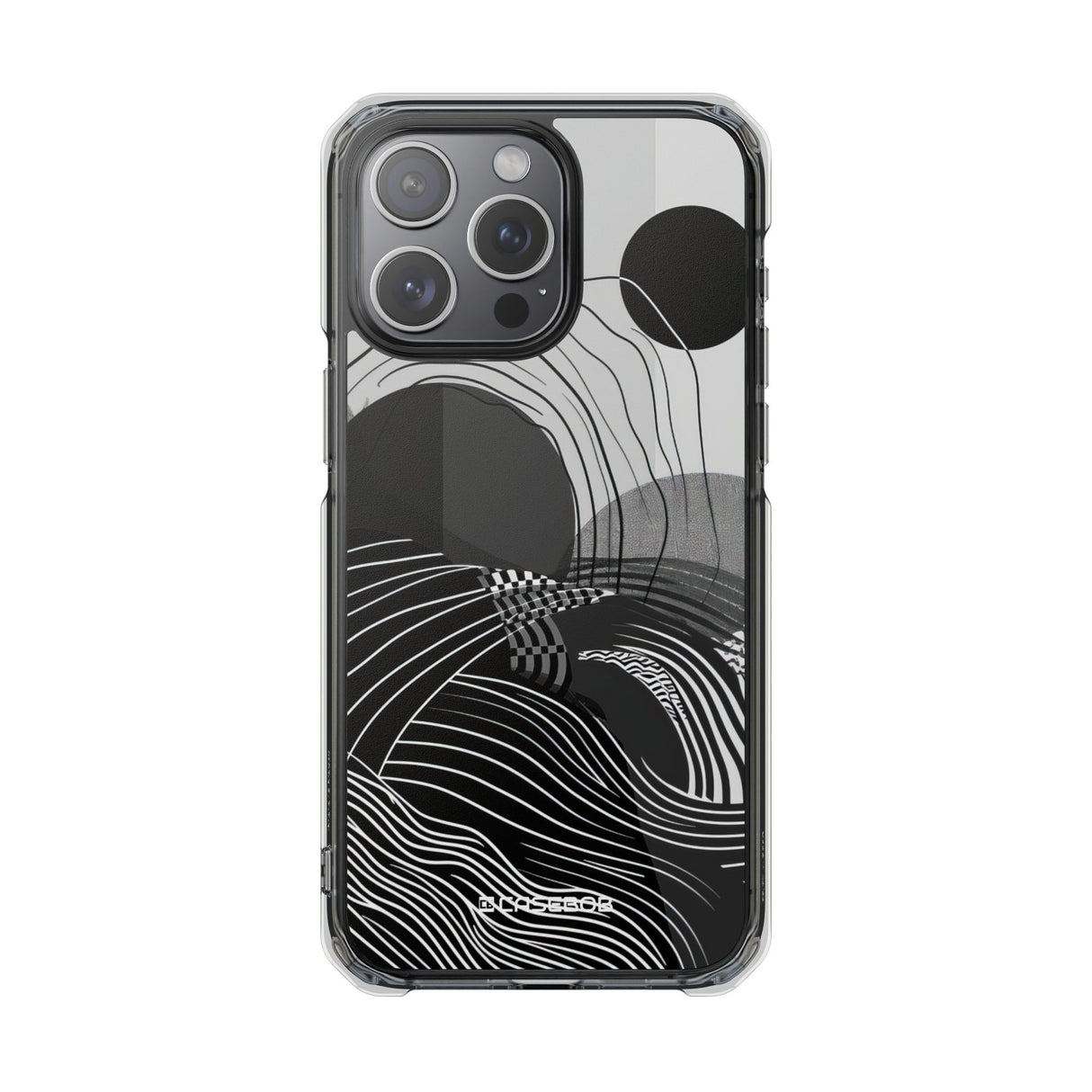 Monochrome Dynamics - Phone Case for iPhone (Clear Impact - Magnetic)