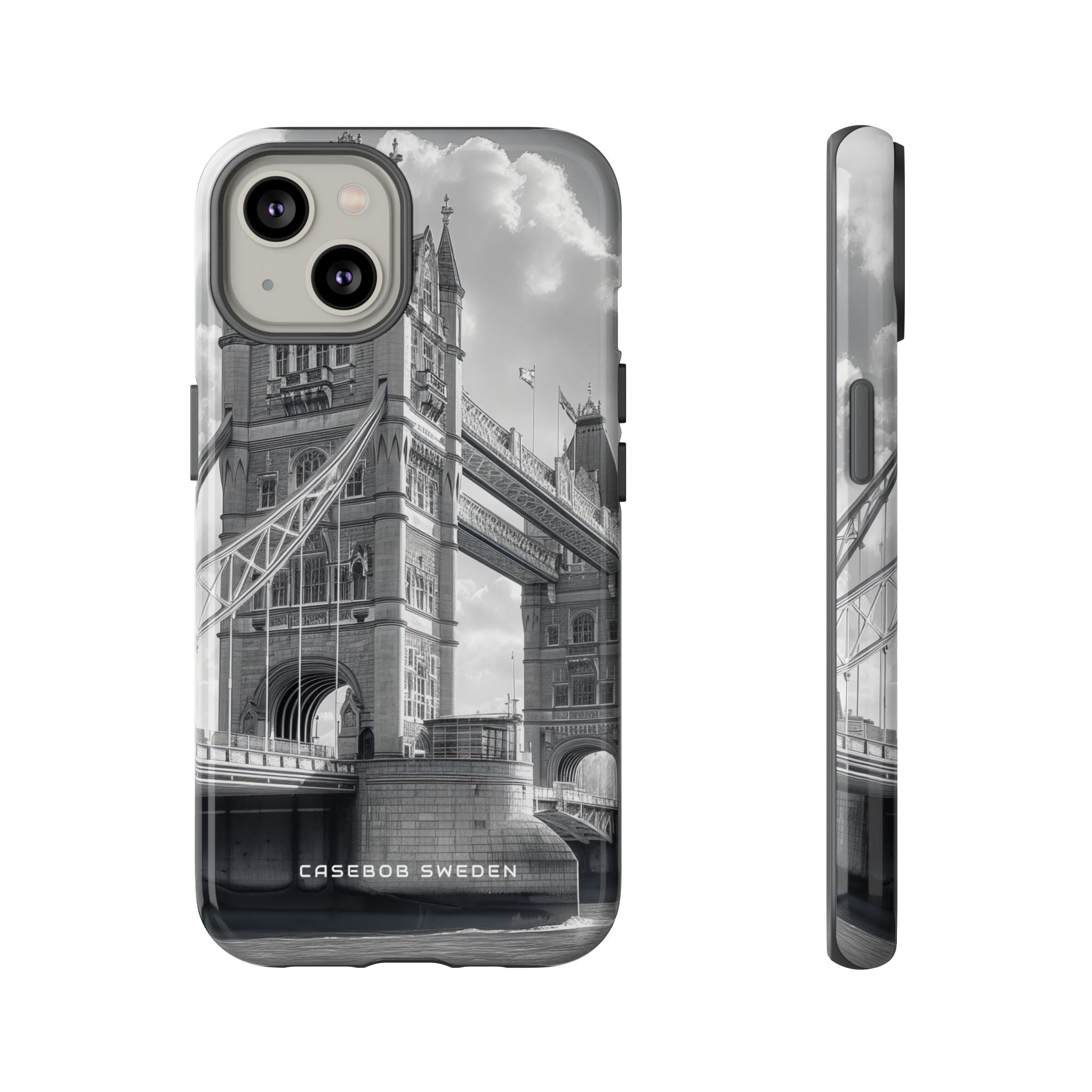 Tower Bridge Monochrome Architecture Study iPhone 14 - Tough Phone Case