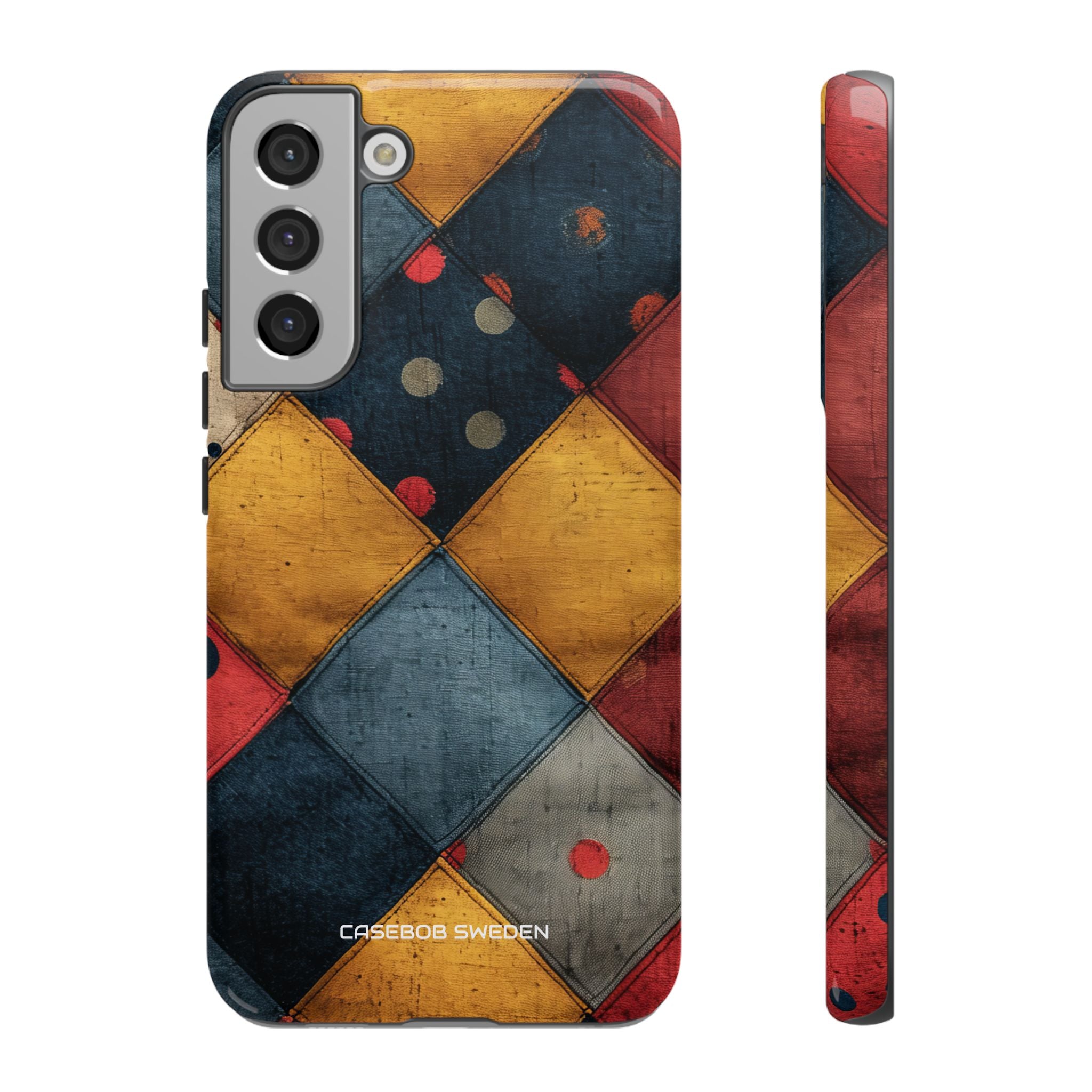 Blue Red Patchwork - Tough Samsung S22 Phone Case