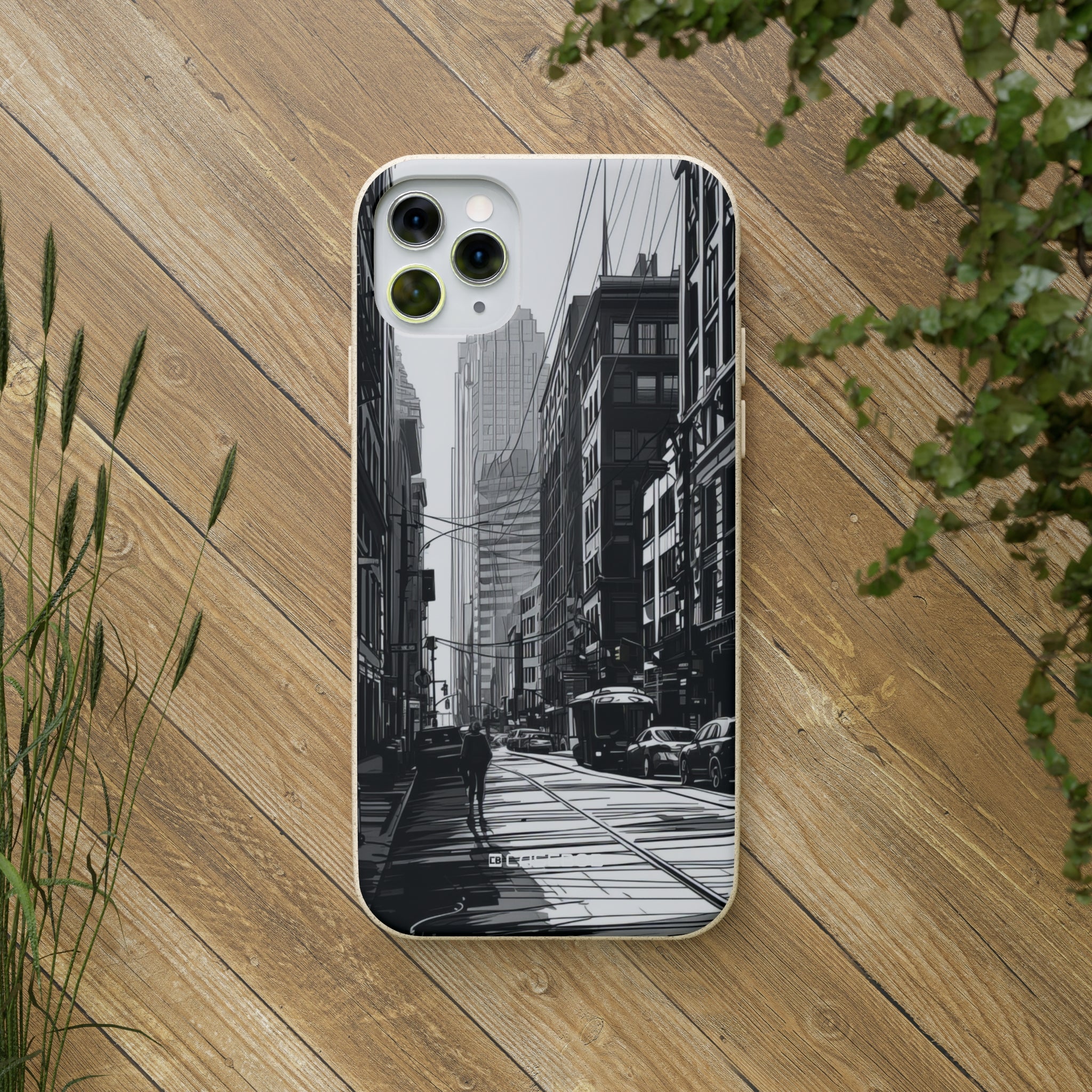 Noir Urban Serenity | Biodegradable Phone Case