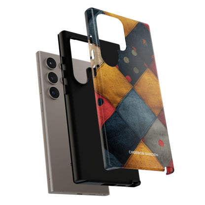 Blue Red Patchwork - Tough Samsung S24 Phone Case